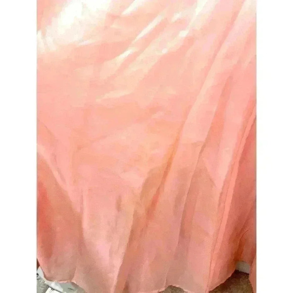 VTG Handmade Pink Shiny Sleeveless Elegant Long Dress READ Women's SMALL - Picture 10 of 16